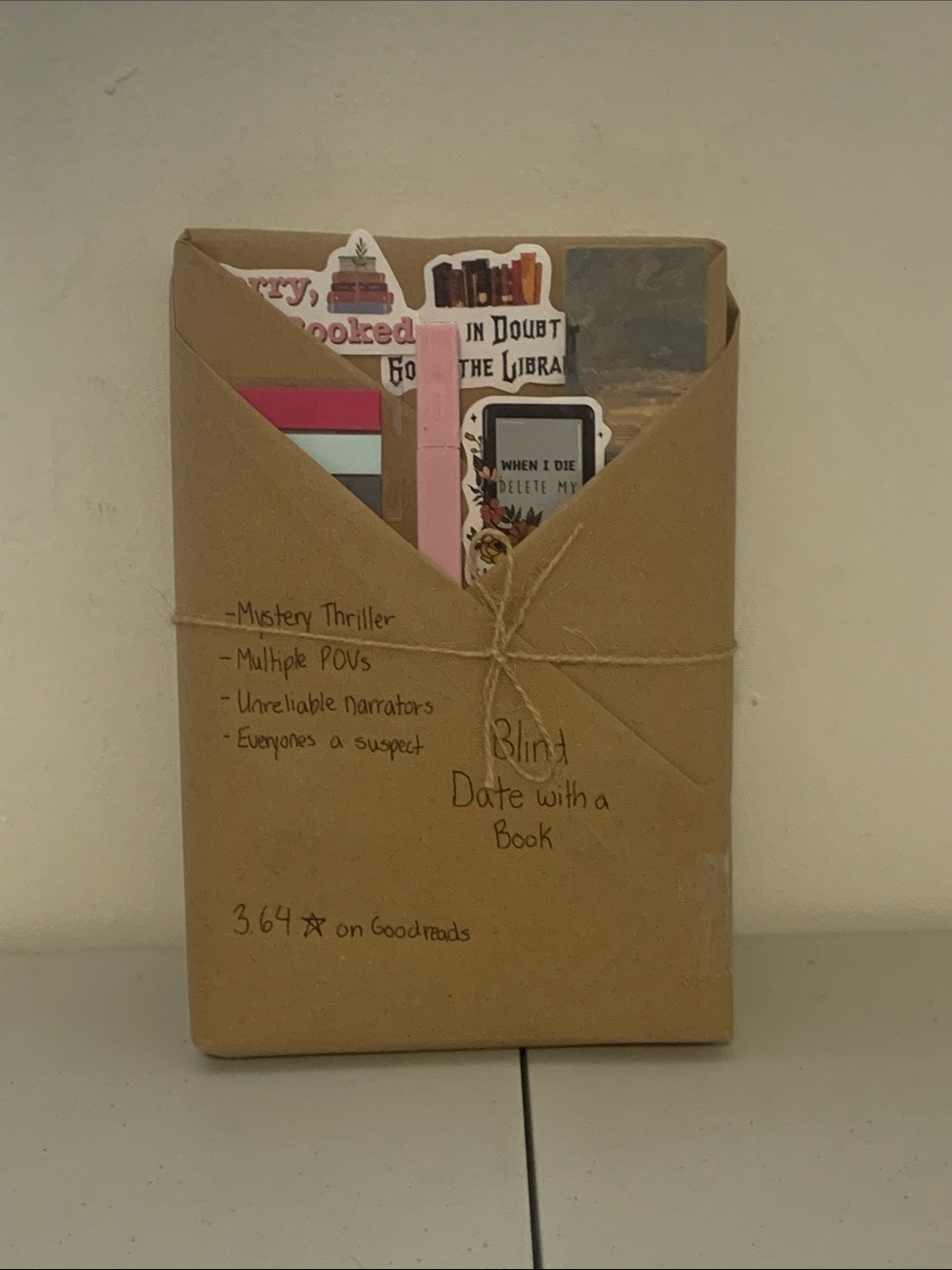 Mystery Thriller Blind Date with a Book & Aesthetic Stickers